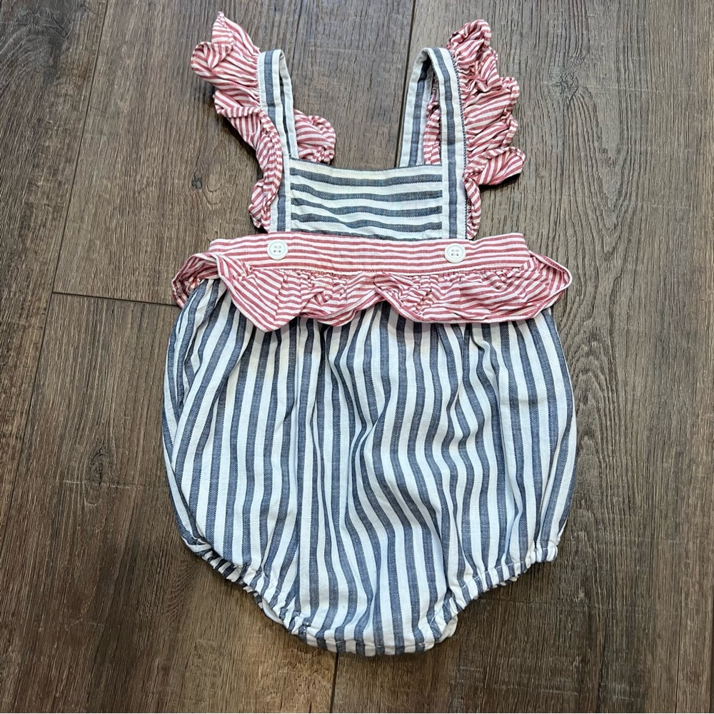 Sophie & Lucas red white and blue romper 9 month